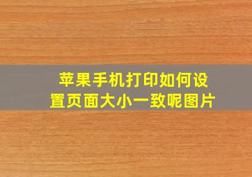 苹果手机打印如何设置页面大小一致呢图片