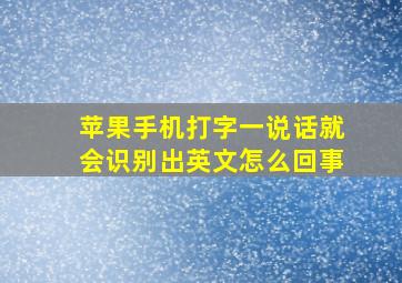 苹果手机打字一说话就会识别出英文怎么回事