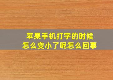 苹果手机打字的时候怎么变小了呢怎么回事