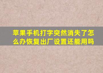 苹果手机打字突然消失了怎么办恢复出厂设置还能用吗