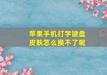 苹果手机打字键盘皮肤怎么换不了呢