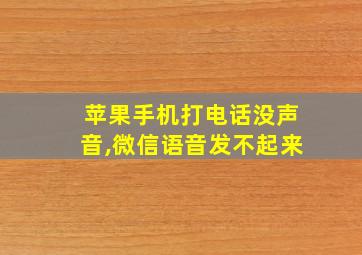 苹果手机打电话没声音,微信语音发不起来