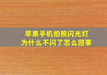 苹果手机拍照闪光灯为什么不闪了怎么回事