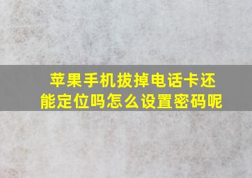 苹果手机拔掉电话卡还能定位吗怎么设置密码呢