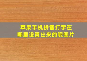 苹果手机拼音打字在哪里设置出来的呢图片