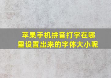 苹果手机拼音打字在哪里设置出来的字体大小呢