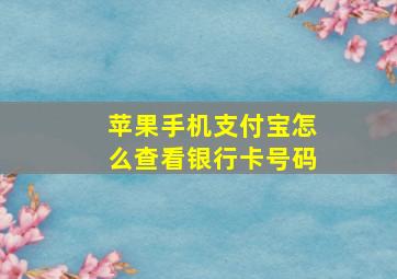 苹果手机支付宝怎么查看银行卡号码