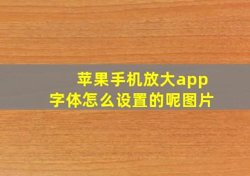 苹果手机放大app字体怎么设置的呢图片