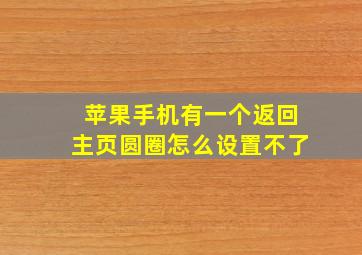 苹果手机有一个返回主页圆圈怎么设置不了