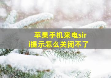 苹果手机来电siri提示怎么关闭不了