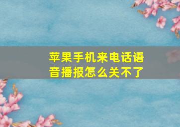 苹果手机来电话语音播报怎么关不了