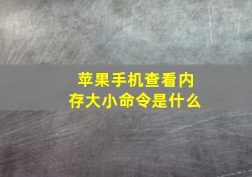 苹果手机查看内存大小命令是什么