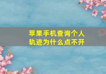 苹果手机查询个人轨迹为什么点不开