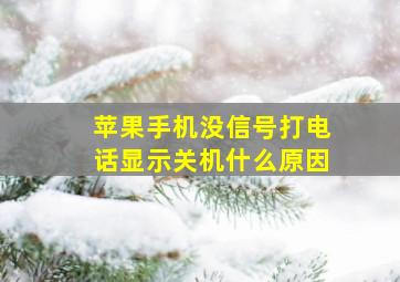 苹果手机没信号打电话显示关机什么原因