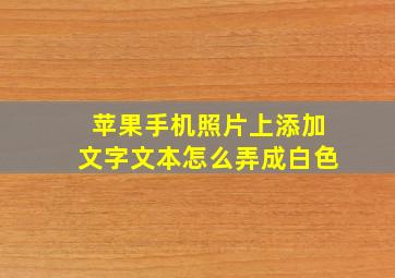 苹果手机照片上添加文字文本怎么弄成白色