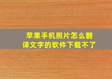 苹果手机照片怎么翻译文字的软件下载不了