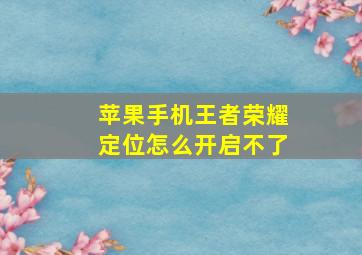 苹果手机王者荣耀定位怎么开启不了