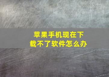 苹果手机现在下载不了软件怎么办