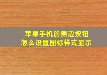 苹果手机的侧边按钮怎么设置图标样式显示