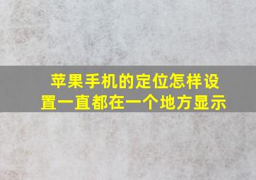 苹果手机的定位怎样设置一直都在一个地方显示