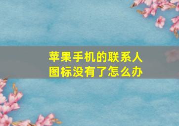 苹果手机的联系人图标没有了怎么办