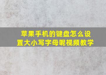 苹果手机的键盘怎么设置大小写字母呢视频教学