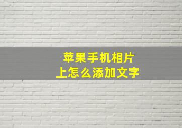 苹果手机相片上怎么添加文字