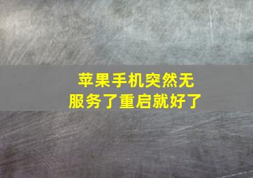 苹果手机突然无服务了重启就好了