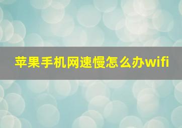 苹果手机网速慢怎么办wifi