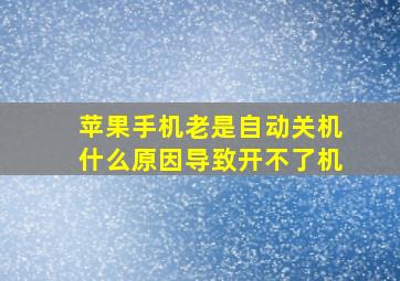 苹果手机老是自动关机什么原因导致开不了机