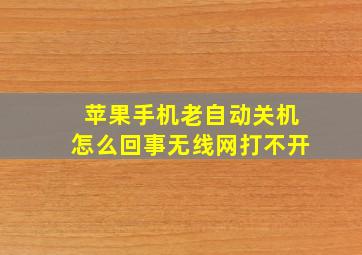 苹果手机老自动关机怎么回事无线网打不开