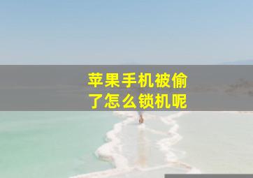 苹果手机被偷了怎么锁机呢