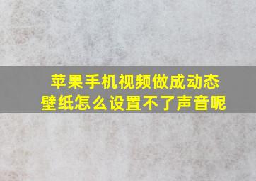 苹果手机视频做成动态壁纸怎么设置不了声音呢