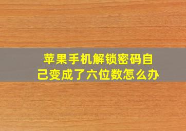 苹果手机解锁密码自己变成了六位数怎么办