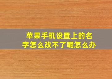 苹果手机设置上的名字怎么改不了呢怎么办