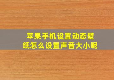 苹果手机设置动态壁纸怎么设置声音大小呢