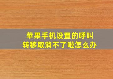 苹果手机设置的呼叫转移取消不了啦怎么办