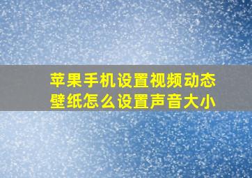 苹果手机设置视频动态壁纸怎么设置声音大小