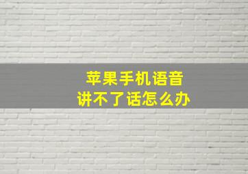 苹果手机语音讲不了话怎么办