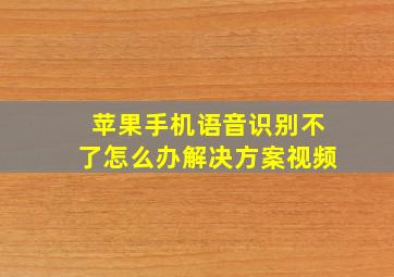 苹果手机语音识别不了怎么办解决方案视频