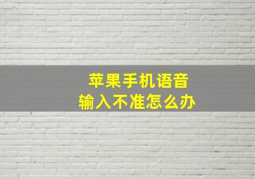 苹果手机语音输入不准怎么办