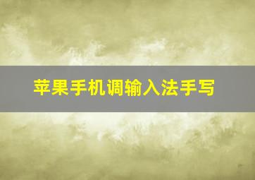 苹果手机调输入法手写