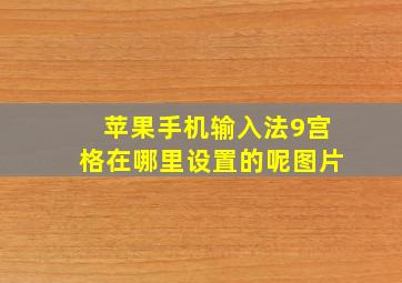 苹果手机输入法9宫格在哪里设置的呢图片