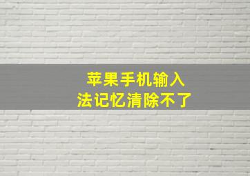 苹果手机输入法记忆清除不了