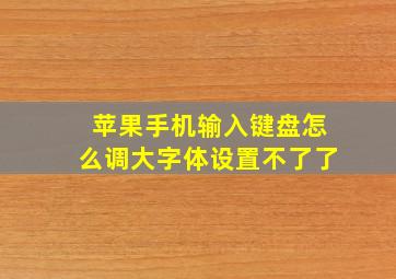 苹果手机输入键盘怎么调大字体设置不了了