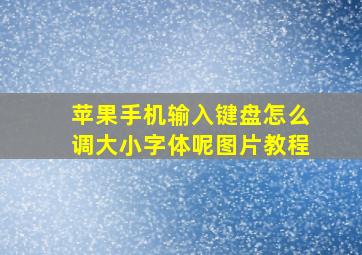 苹果手机输入键盘怎么调大小字体呢图片教程