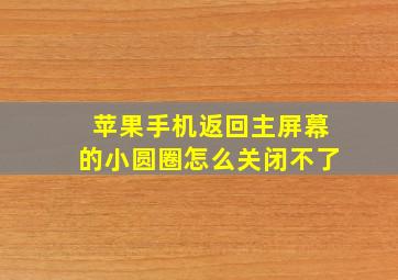 苹果手机返回主屏幕的小圆圈怎么关闭不了