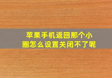 苹果手机返回那个小圈怎么设置关闭不了呢