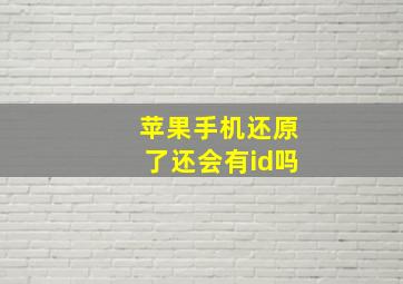 苹果手机还原了还会有id吗