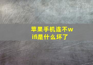 苹果手机连不wifi是什么坏了